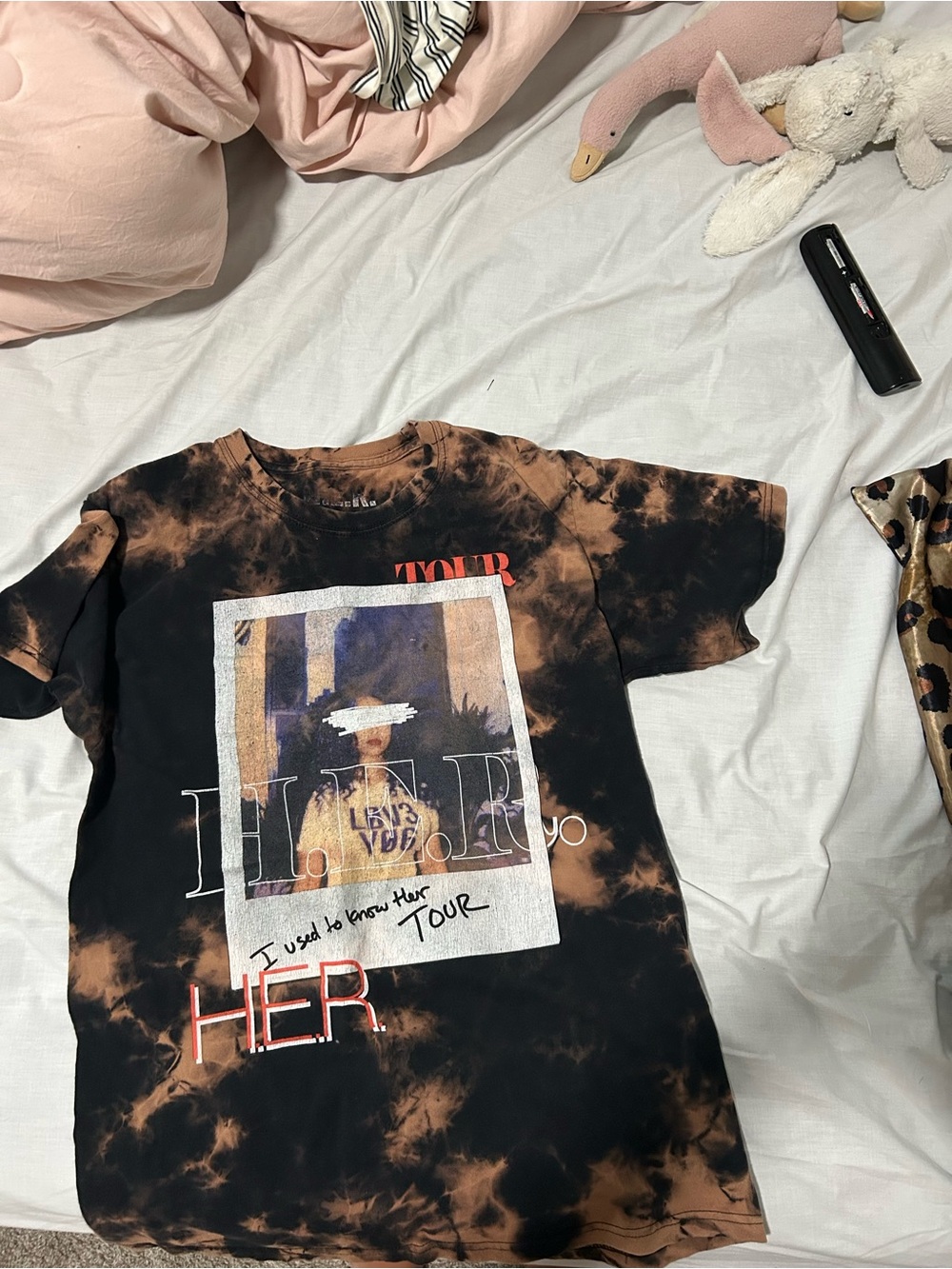 Black and Rust Tie-Dye Tour Graphic Tee